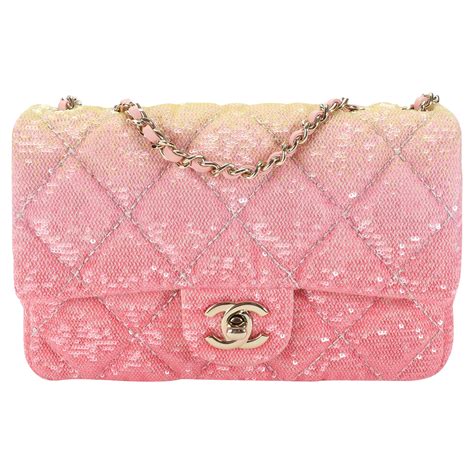 chanel pink sequin|Chanel handbags sale.